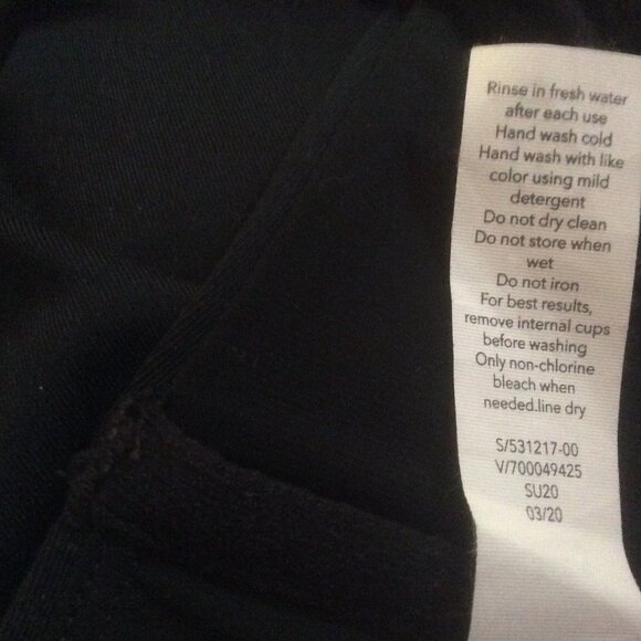 Athleta Square Neck Black Bra Cup Activewear Convertible Bikini Top Size 36 B/C - Picture 4 of 5